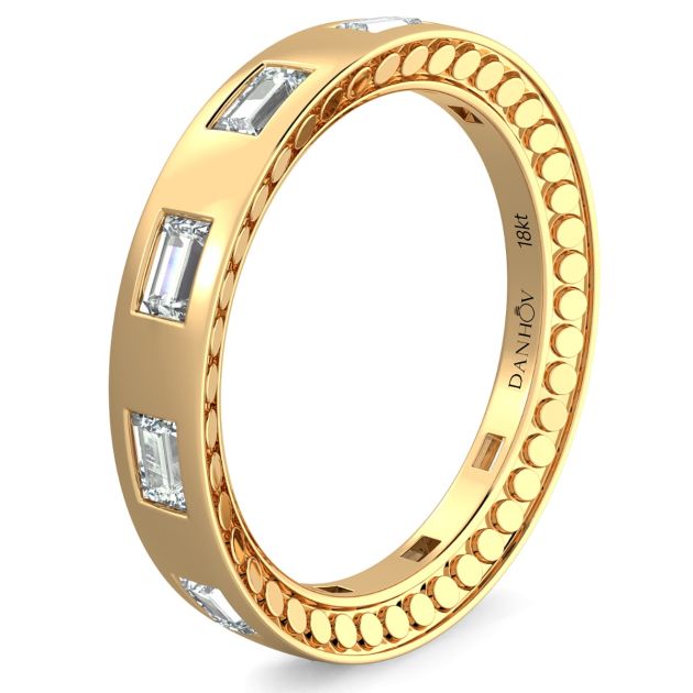 Danhov Tubetto Diamond Wedding Ring in 14 Yellow Gold 