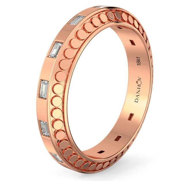 Danhov Tubetto Diamond Wedding Ring in 14kt Rose Gold
