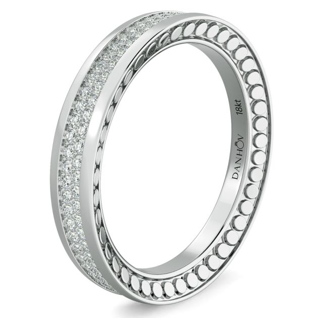 Danhov Tubetto Diamond Wedding Ring in 14k White Gold