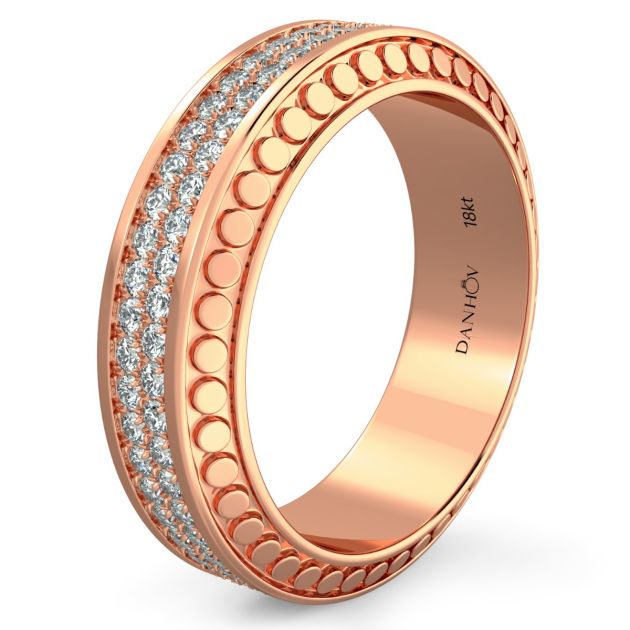 Danhov Tubetto Diamond Wedding Ring in 14k Rose Gold