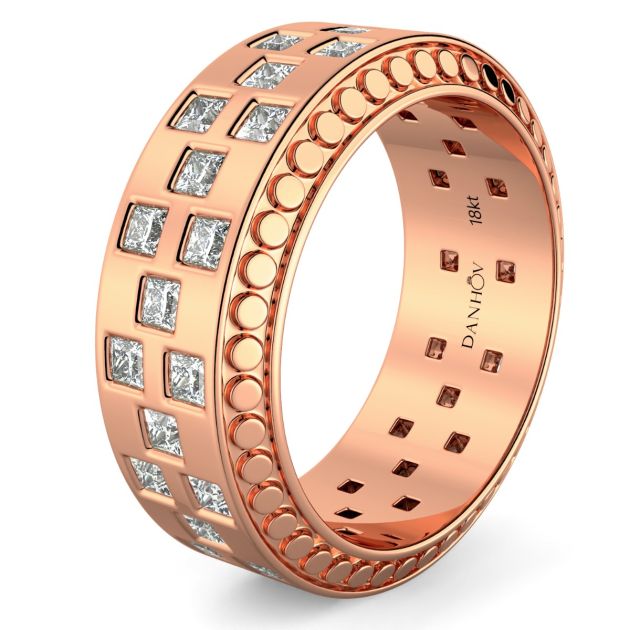 Danhov Tubetto Diamond Wedding Ring in 14kt Rose Gold  