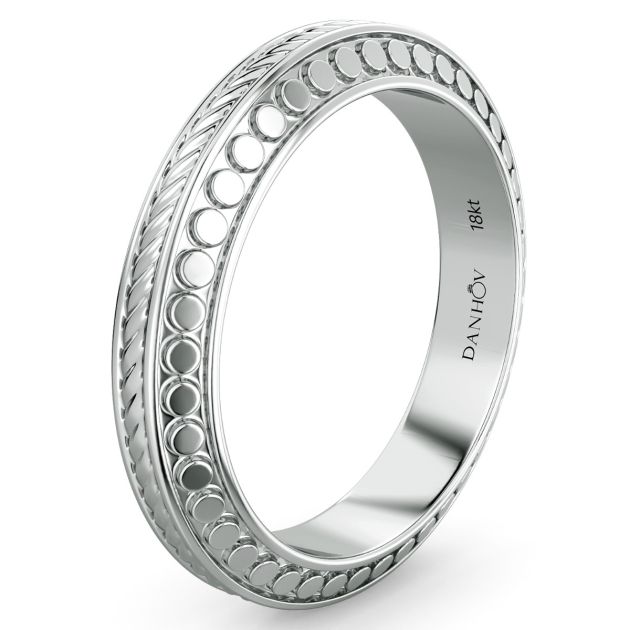 Danhov Tubetto Diamond Wedding Ring in 14Kt White Gold 