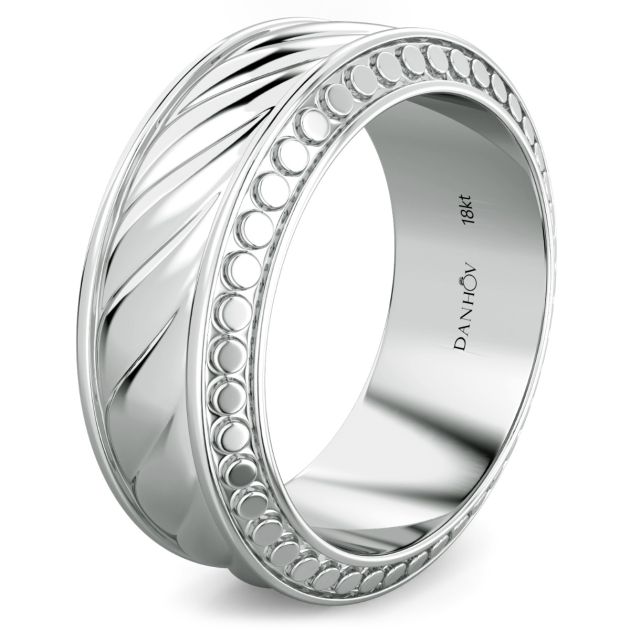 Danhov Tubetto Diamond Wedding Ring in 14Kt White Gold 