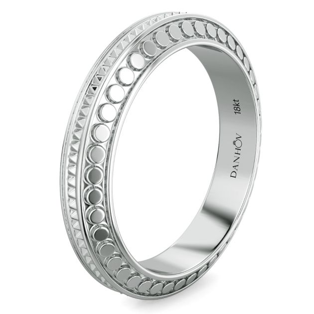 Danhov Tubetto Diamond Wedding Ring in 14Kt White Gold 