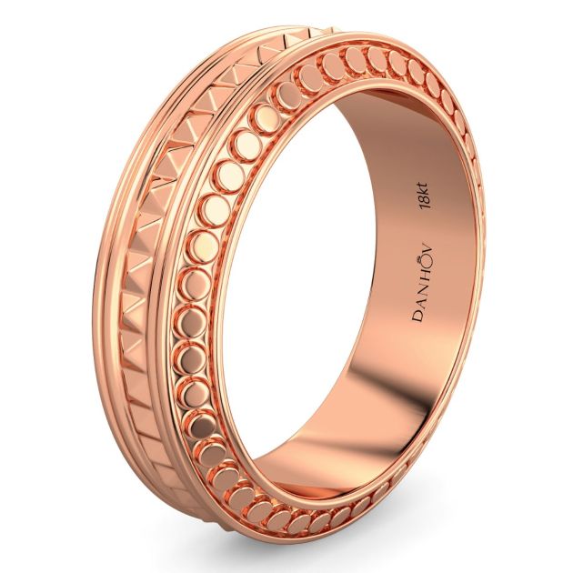 Danhov Tubetto Diamond Wedding Ring in 14Kt Rose Gold 