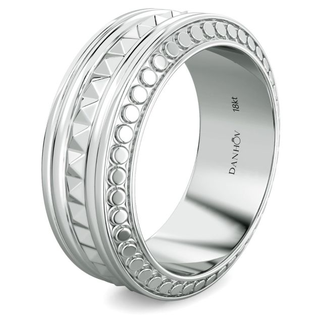 Danhov Tubetto Diamond Wedding Ring in 14Kt White Gold 
