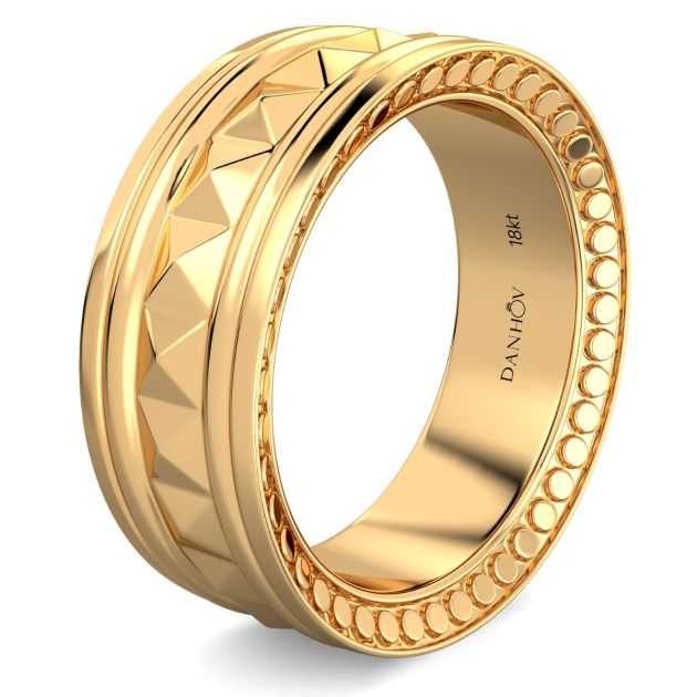 Danhov Tubetto Diamond Wedding Ring in 14Kt Yellow Gold 