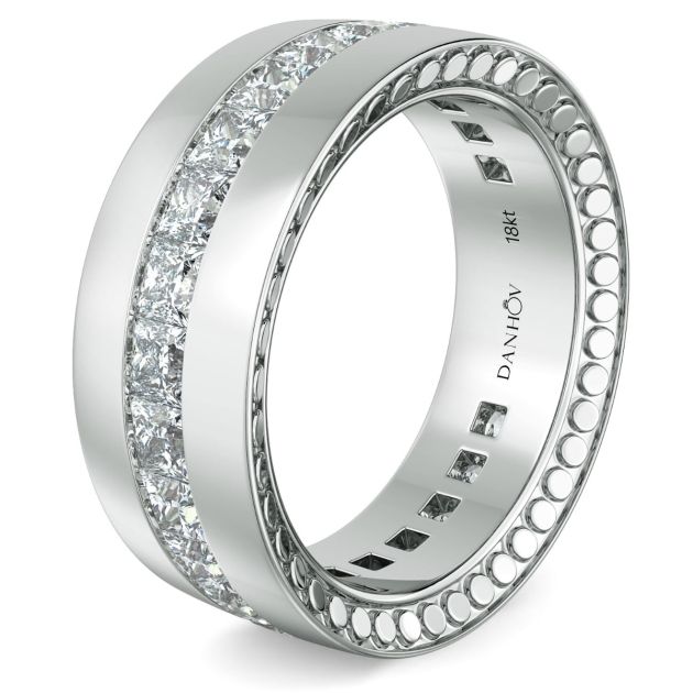 Danhov Tubetto Diamond Wedding Ring in 14Kt white Gold 