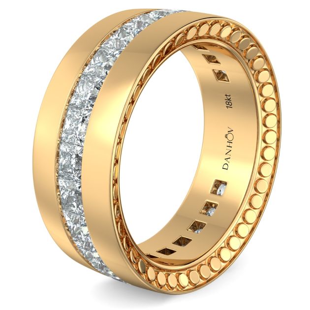 Danhov Tubetto Diamond Wedding Ring in 14Kt Yellow Gold 