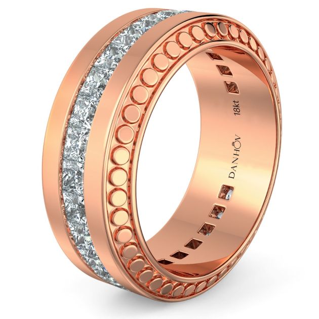 Danhov Tubetto Diamond Wedding Ring in 14Kt Rose Gold 