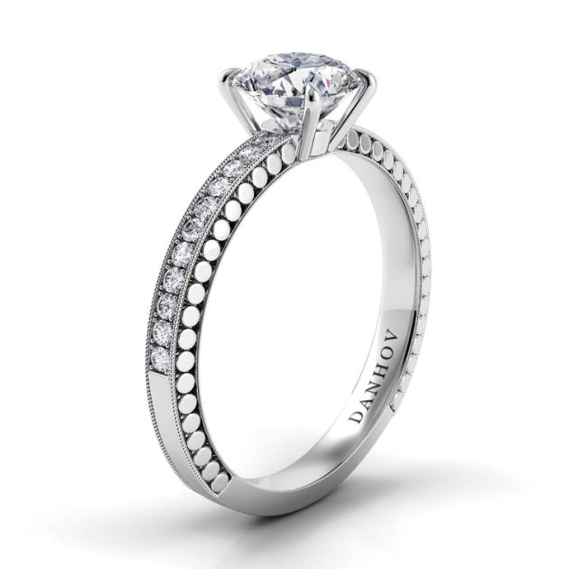 Danhov Tubetto One of a Kind Engagement Ring in 14k White Gold