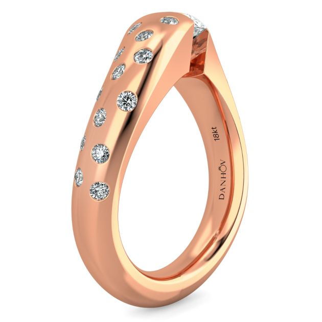 Danhov Tension Engagement Ring in 14k Rose Gold