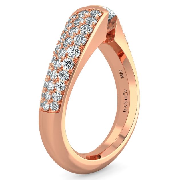 Danhov Tension Engagement Ring in 14k Rose Gold