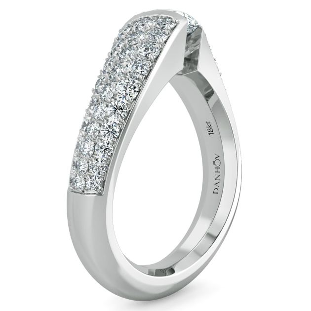 Danhov Tension Engagement Ring in 14k White Gold