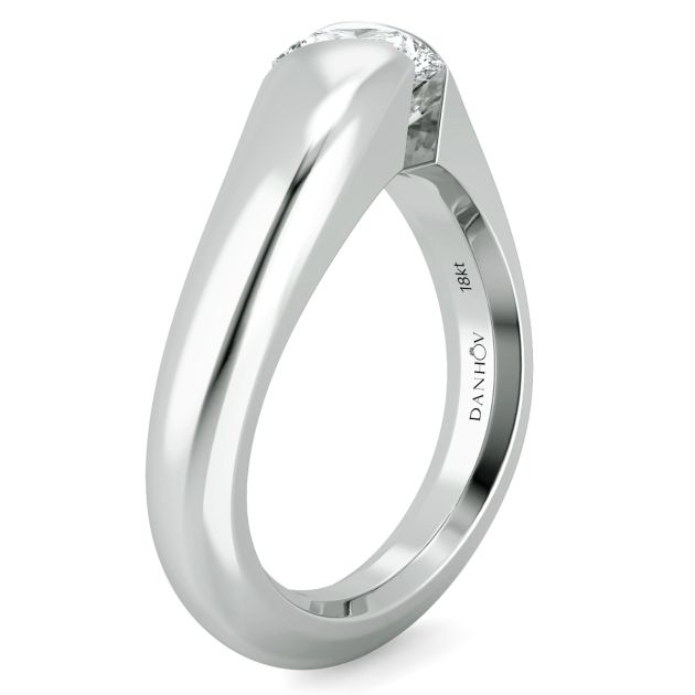 Danhov Tension Engagement Ring in 14k White Gold