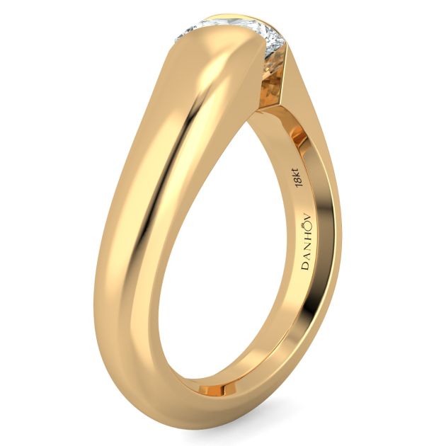 Danhov Tension Engagement Ring in 14k Yellow Gold
