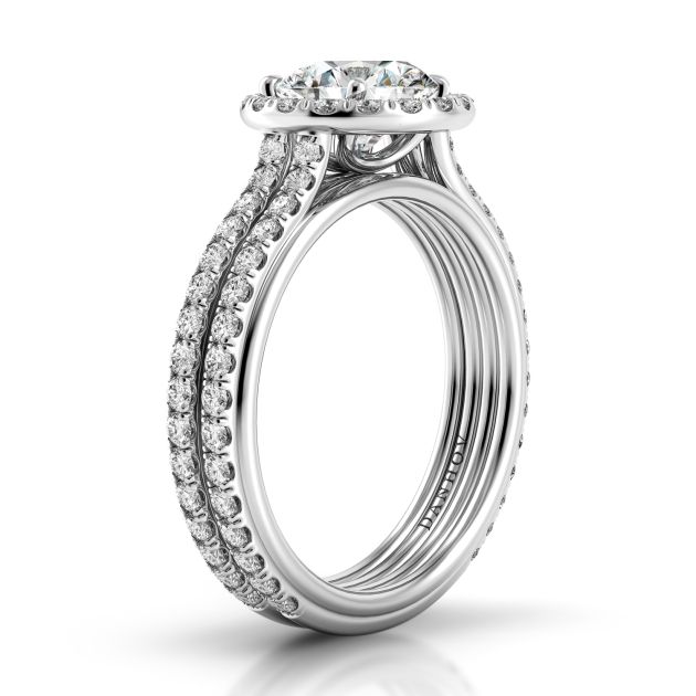 Danhov Unito Designer Diamond Engagement Ring in 14k White Gold