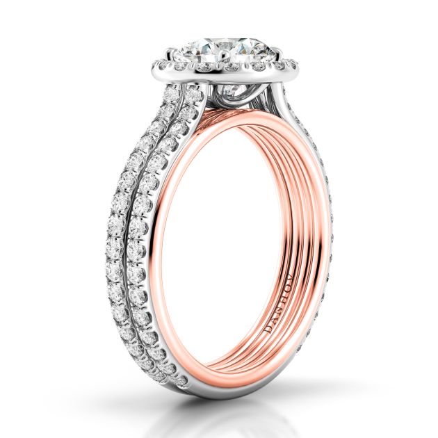 Danhov Unito Designer Diamond Engagement Ring in 14k Rose Gold