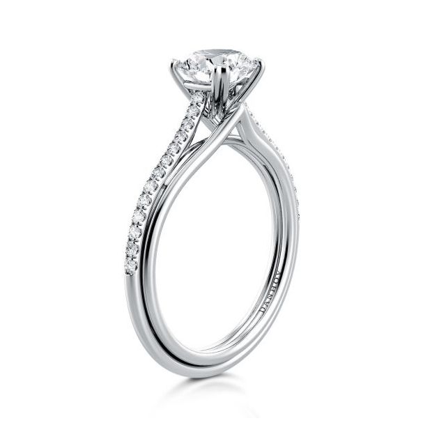 Danhov Unito Triple Shank Engagement Ring in Platinum