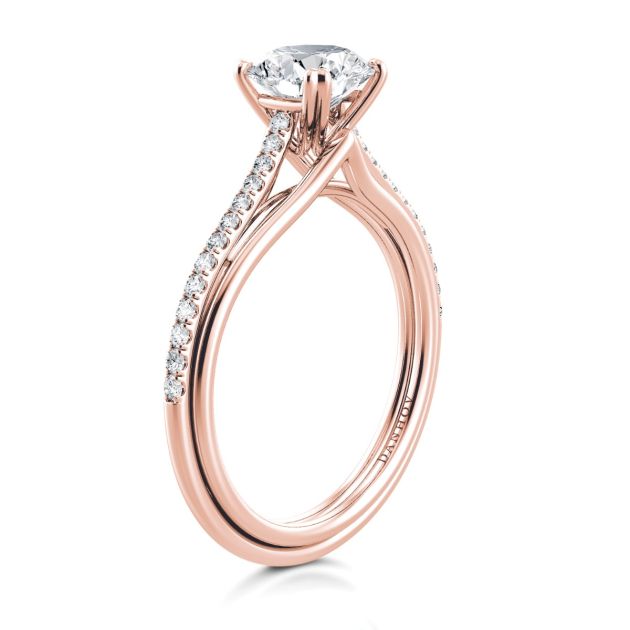 Danhov Unito Triple Shank Engagement Ring in 18k Rose Gold