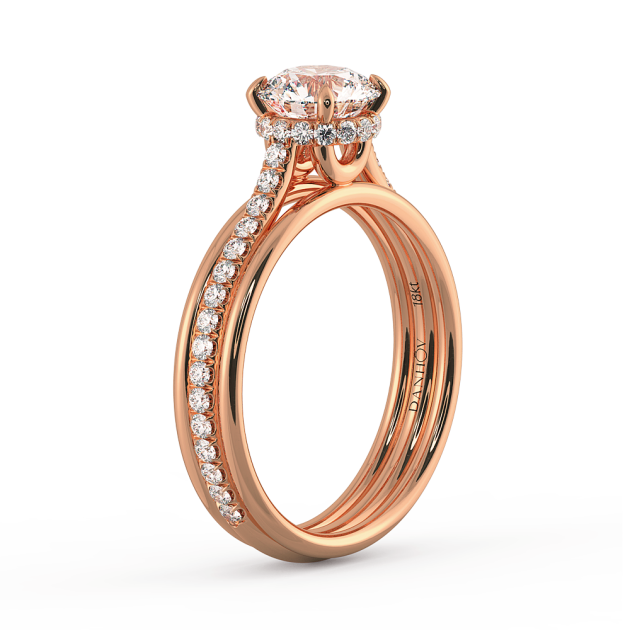 Danhov Unito Diamond Engagement Ring in 18k Rose Gold