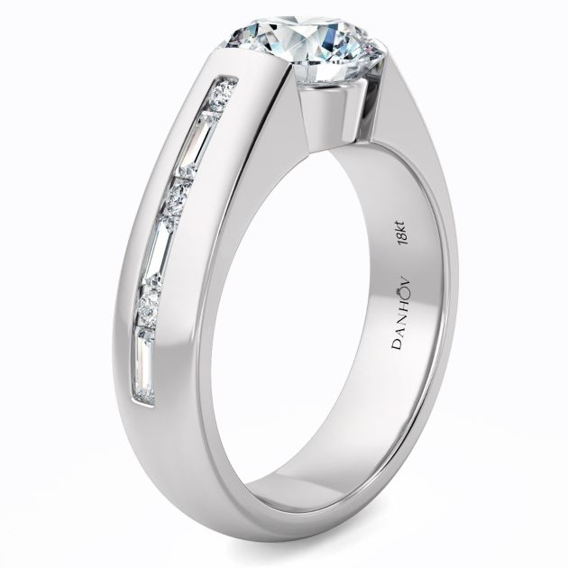 Norem de Danhov tension style engagement ring in Platinum