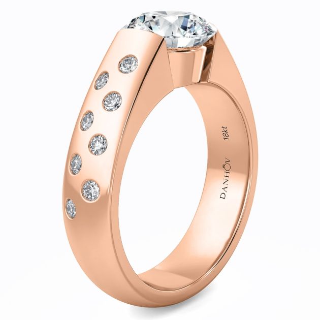 Norem de Danhov tension style engagement ring in 14K Rose gold 