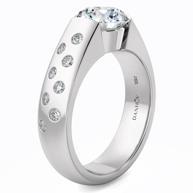 Norem de Danhov tension style engagement ring in Platinum