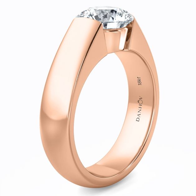 Norem de Danhov tension style engagement ring in 14K Rose gold 