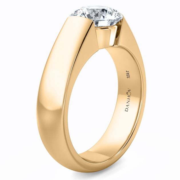 Norem de Danhov tension style engagement ring in 14K Yellow Gold