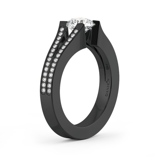 Danhov Voltaggio Engagement Ring in 14k Black Gold