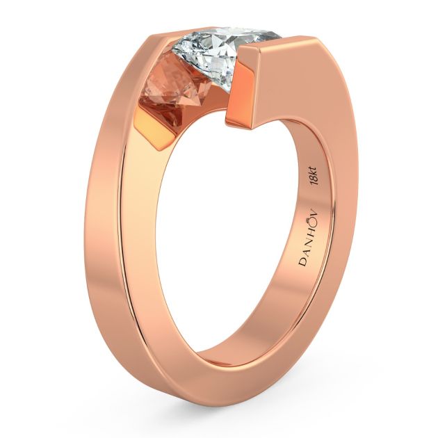 Danhov Tension Engagement Ring in 14k Rose Gold