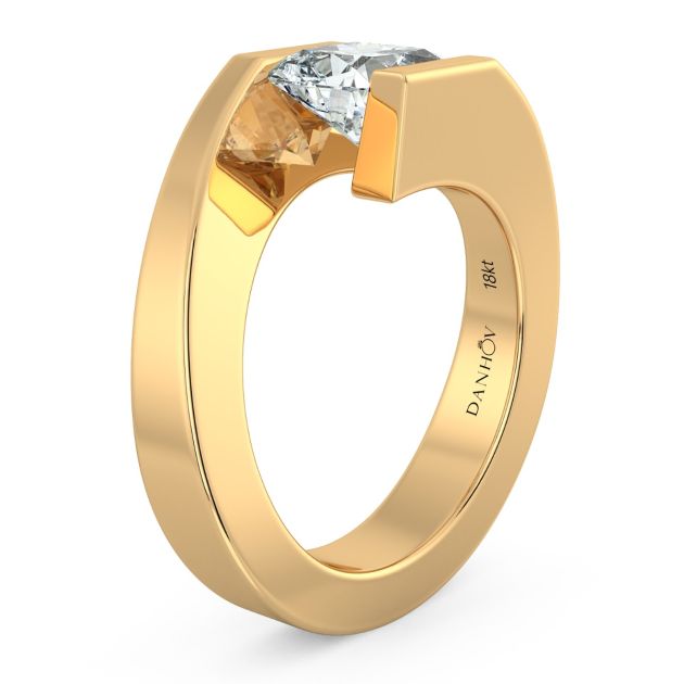 Danhov Tension Engagement Ring in 14k Yellow Gold