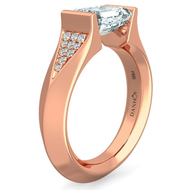 Danhov Tension Engagement Ring in 14k Rose Gold