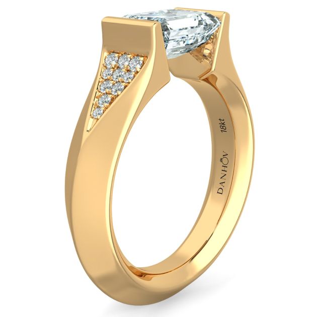 Danhov Tension Engagement Ring in 14k Yellow Gold
