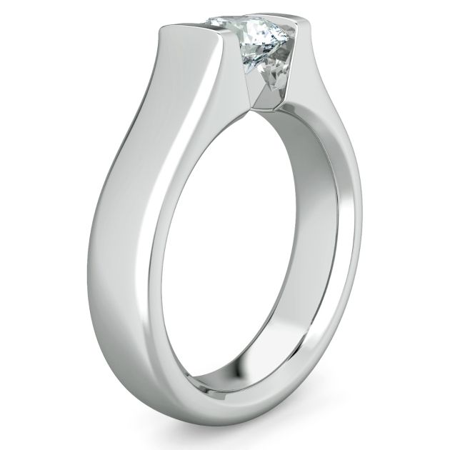 Danhov Tension Engagement Ring in 14k White Gold