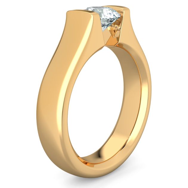 Danhov Tension Engagement Ring in 14k Yellow Gold
