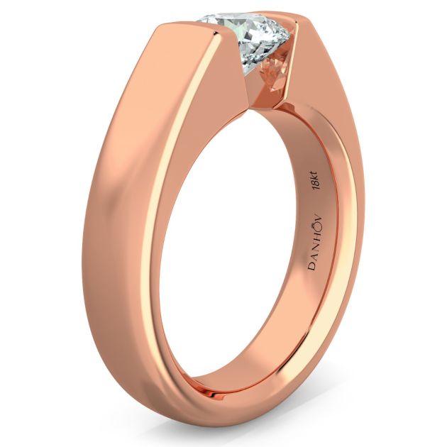 Danhov Tension Engagement Ring in 14k Rose Gold