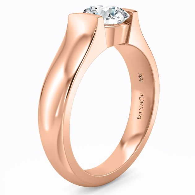 Norem de Danhov tension style engagement ring in 18K Rose gold 