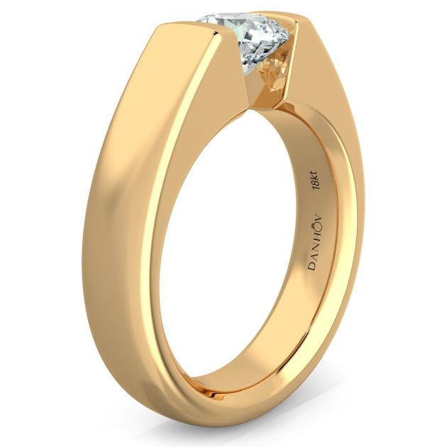 Danhov Tension Engagement Ring in 14k Yellow Gold
