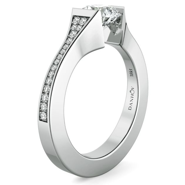 Danhov Tension Engagement Ring in 14k White Gold