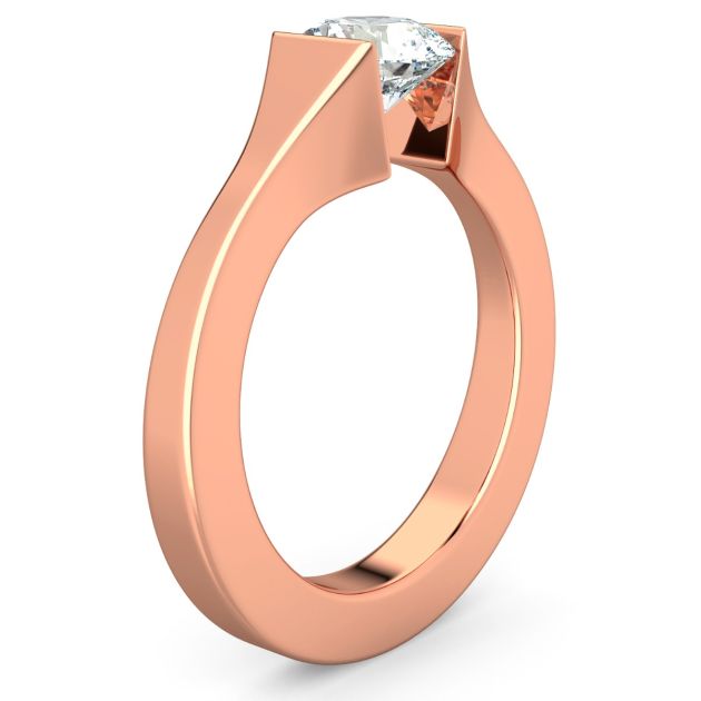 Danhov Tension Engagement Ring in 14k Rose Gold