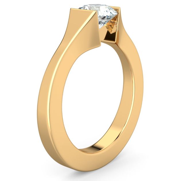 Danhov Tension Engagement Ring in 14k Yellow Gold