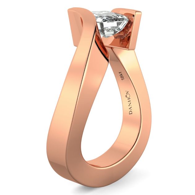 Danhov Tension Engagement Ring in 14k Rose Gold