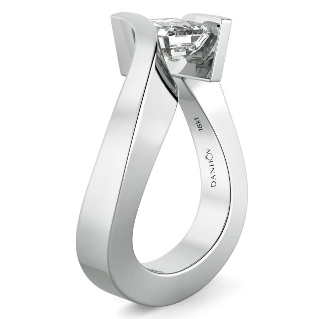 Danhov Tension Engagement Ring in 14k White Gold