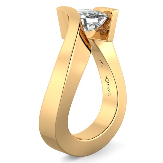 Danhov Tension Engagement Ring in 14k Yellow Gold