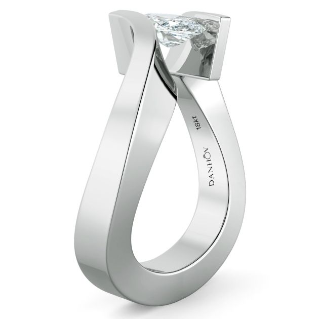 Danhov Tension Engagement Ring in 14k White Gold