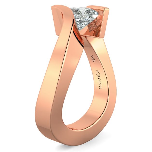 Danhov Tension Engagement Ring in 14k Rose Gold