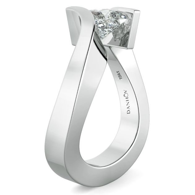 Danhov Tension Engagement Ring in 14k White Gold