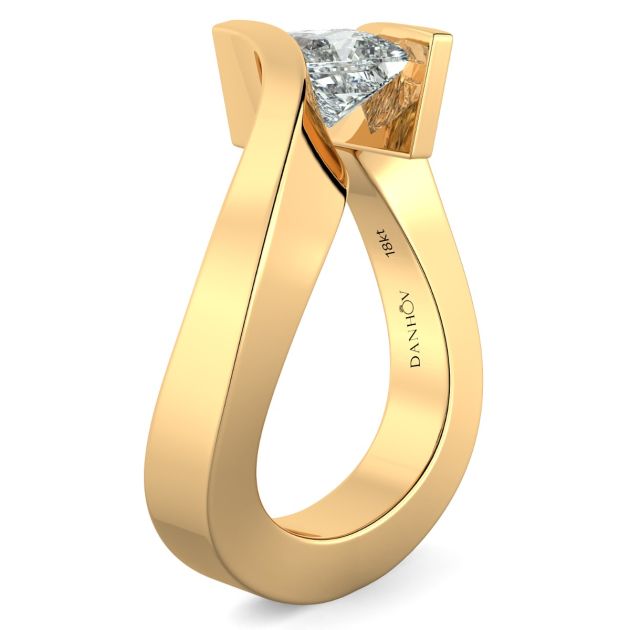 Danhov Tension Engagement Ring in 14k Yellow Gold